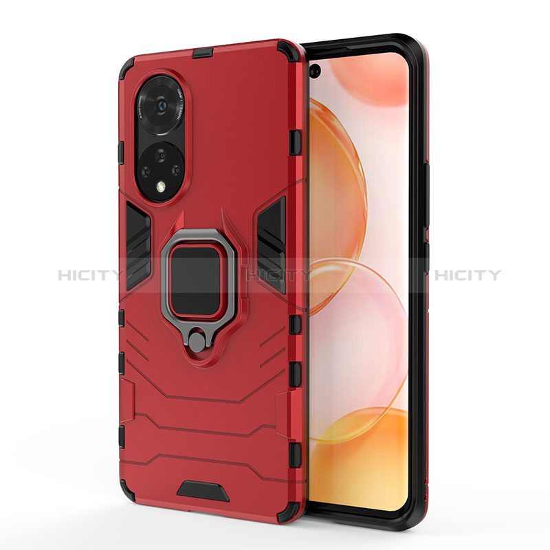 Funda Bumper Silicona y Plastico Mate Carcasa con Magnetico Anillo de dedo Soporte KC1 para Huawei Nova 9