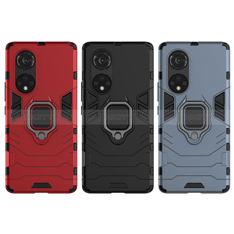 Funda Bumper Silicona y Plastico Mate Carcasa con Magnetico Anillo de dedo Soporte KC1 para Huawei Nova 9 Pro