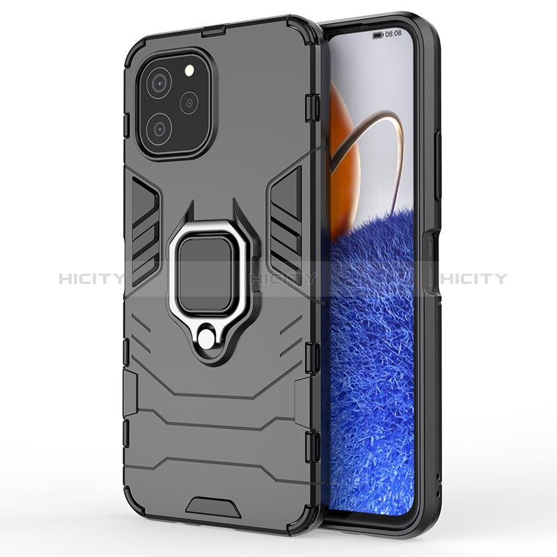 Funda Bumper Silicona y Plastico Mate Carcasa con Magnetico Anillo de dedo Soporte KC1 para Huawei Nova Y61