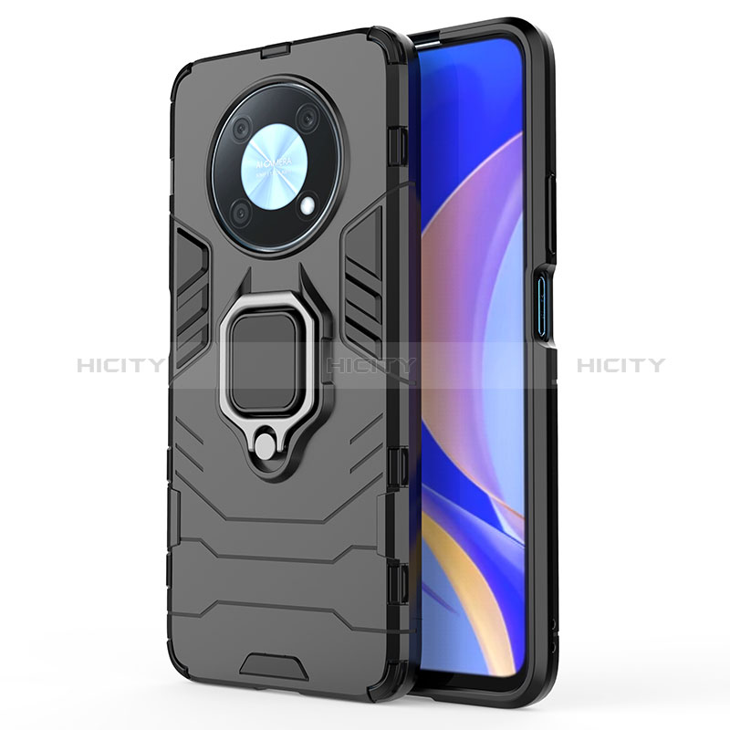 Funda Bumper Silicona y Plastico Mate Carcasa con Magnetico Anillo de dedo Soporte KC1 para Huawei Nova Y90