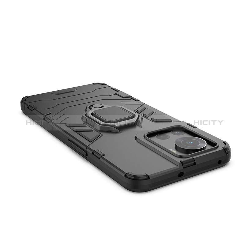 Funda Bumper Silicona y Plastico Mate Carcasa con Magnetico Anillo de dedo Soporte KC1 para OnePlus 10R 5G