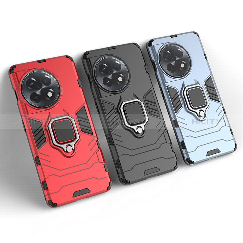 Funda Bumper Silicona y Plastico Mate Carcasa con Magnetico Anillo de dedo Soporte KC1 para OnePlus 11R 5G