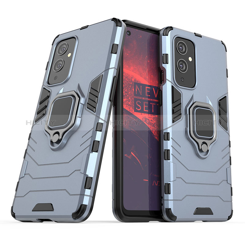 Funda Bumper Silicona y Plastico Mate Carcasa con Magnetico Anillo de dedo Soporte KC1 para OnePlus 9 5G