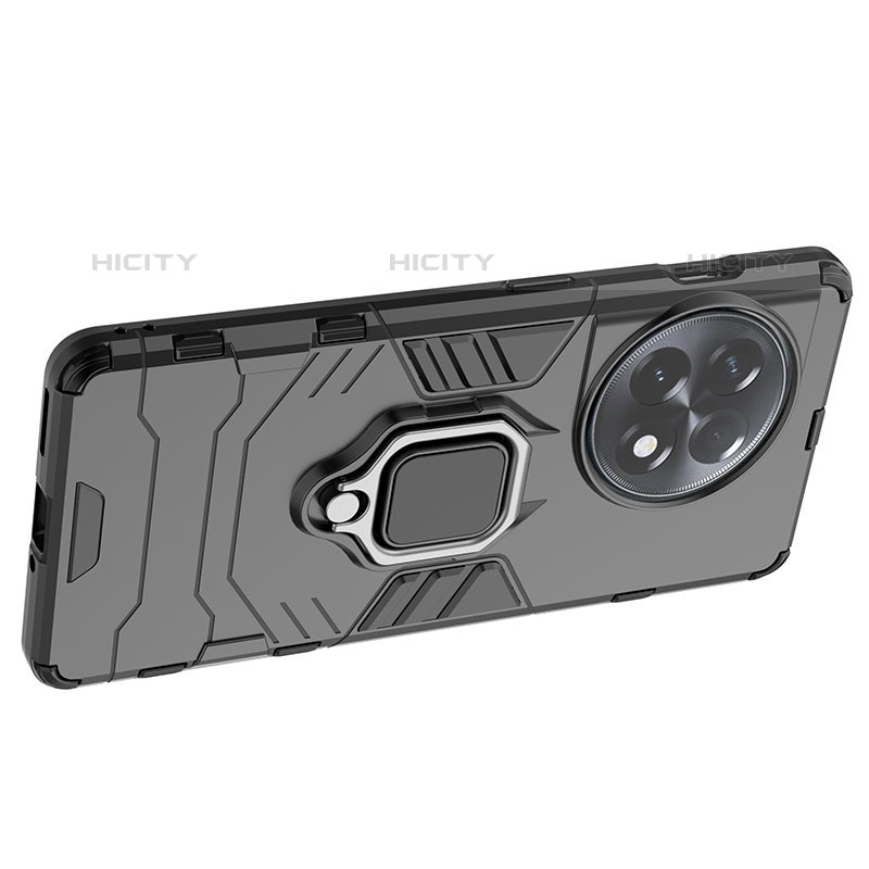 Funda Bumper Silicona y Plastico Mate Carcasa con Magnetico Anillo de dedo Soporte KC1 para OnePlus Ace 2 Pro 5G