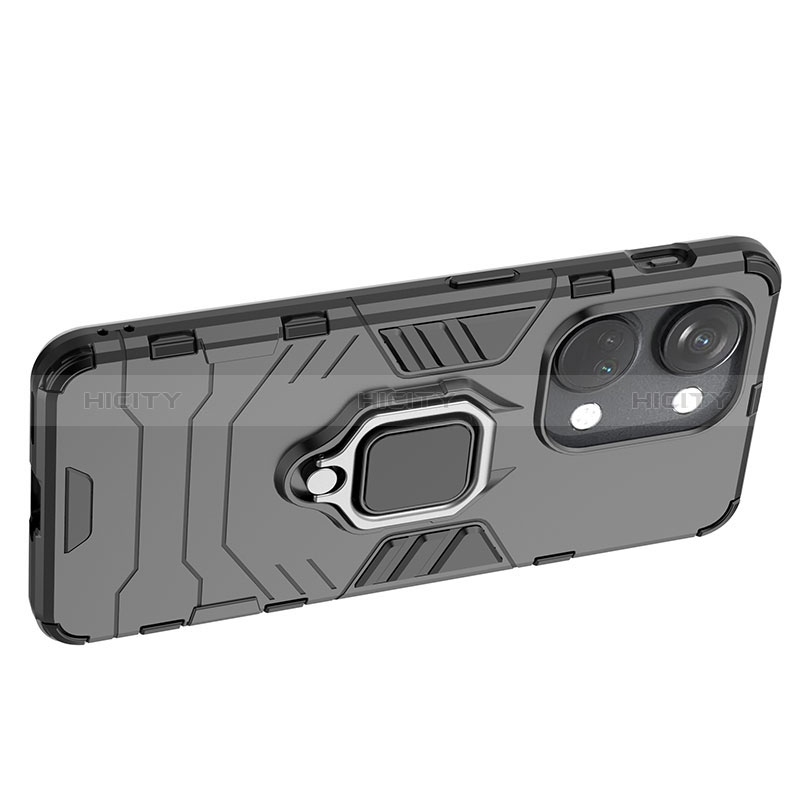 Funda Bumper Silicona y Plastico Mate Carcasa con Magnetico Anillo de dedo Soporte KC1 para OnePlus Ace 2V 5G