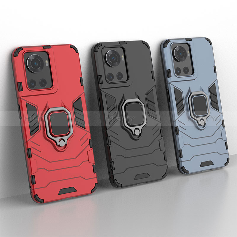 Funda Bumper Silicona y Plastico Mate Carcasa con Magnetico Anillo de dedo Soporte KC1 para OnePlus Ace 5G