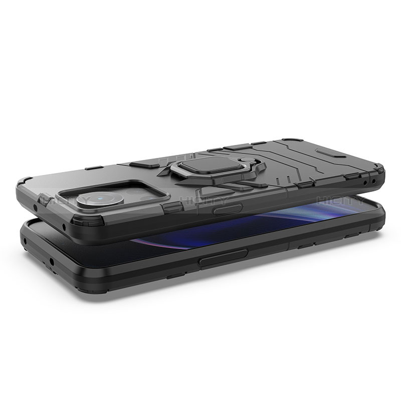 Funda Bumper Silicona y Plastico Mate Carcasa con Magnetico Anillo de dedo Soporte KC1 para OnePlus Ace 5G