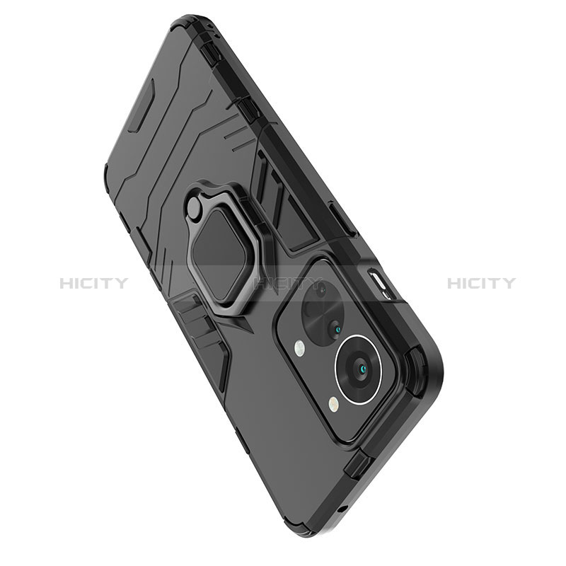 Funda Bumper Silicona y Plastico Mate Carcasa con Magnetico Anillo de dedo Soporte KC1 para OnePlus Nord 2T 5G