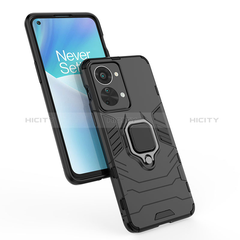 Funda Bumper Silicona y Plastico Mate Carcasa con Magnetico Anillo de dedo Soporte KC1 para OnePlus Nord 2T 5G