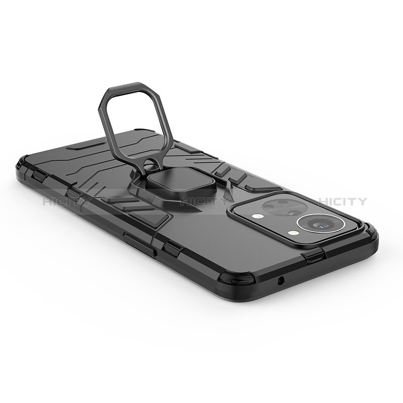 Funda Bumper Silicona y Plastico Mate Carcasa con Magnetico Anillo de dedo Soporte KC1 para OnePlus Nord 2T 5G