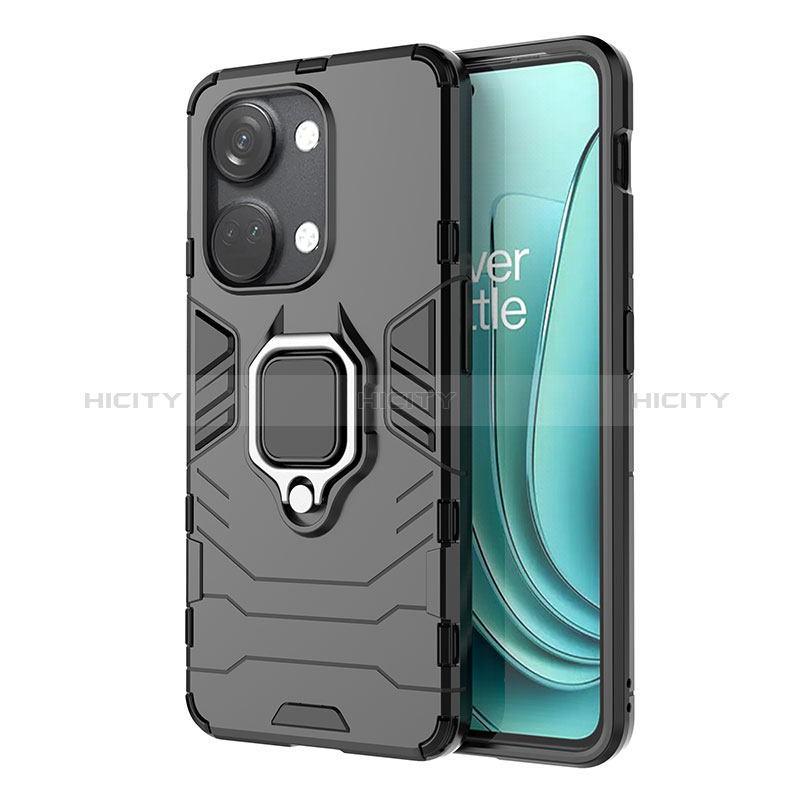 Funda Bumper Silicona y Plastico Mate Carcasa con Magnetico Anillo de dedo Soporte KC1 para OnePlus Nord 3 5G