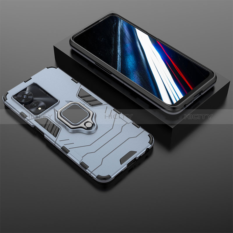 Funda Bumper Silicona y Plastico Mate Carcasa con Magnetico Anillo de dedo Soporte KC1 para Oppo A18