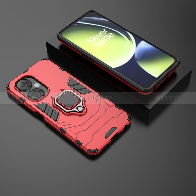 Funda Bumper Silicona y Plastico Mate Carcasa con Magnetico Anillo de dedo Soporte KC1 para Oppo K11x 5G