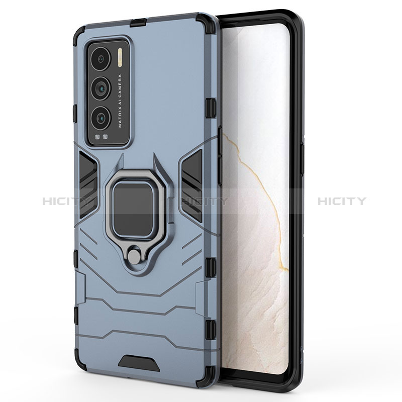 Funda Bumper Silicona y Plastico Mate Carcasa con Magnetico Anillo de dedo Soporte KC1 para Realme GT Master Explorer 5G