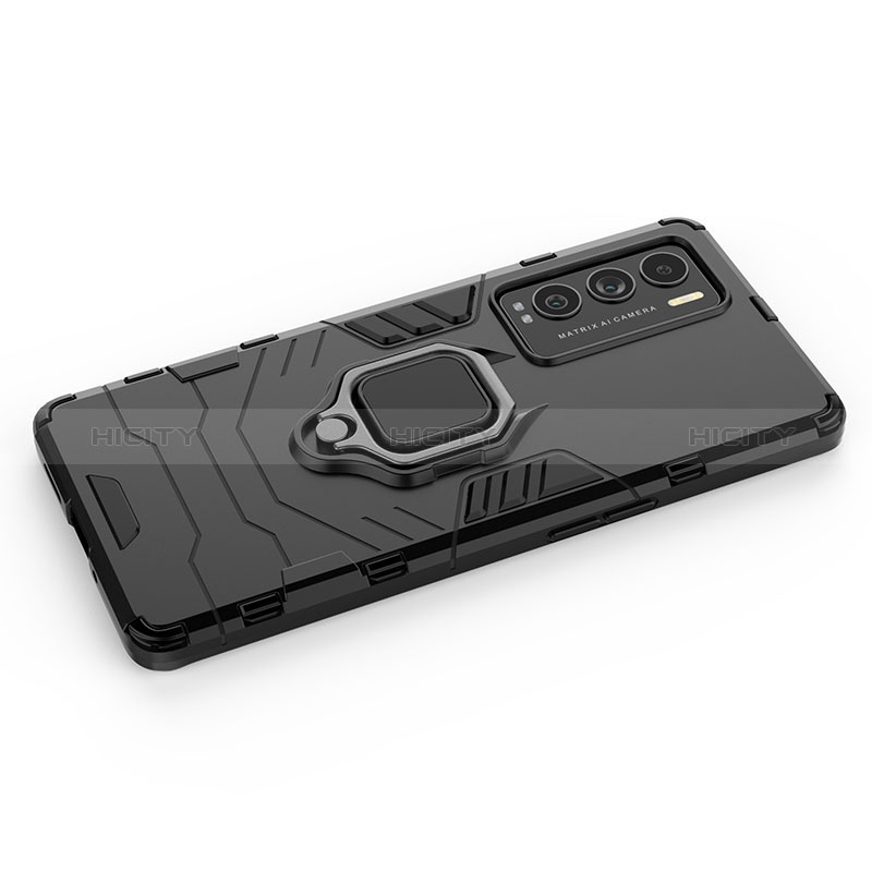 Funda Bumper Silicona y Plastico Mate Carcasa con Magnetico Anillo de dedo Soporte KC1 para Realme GT Master Explorer 5G