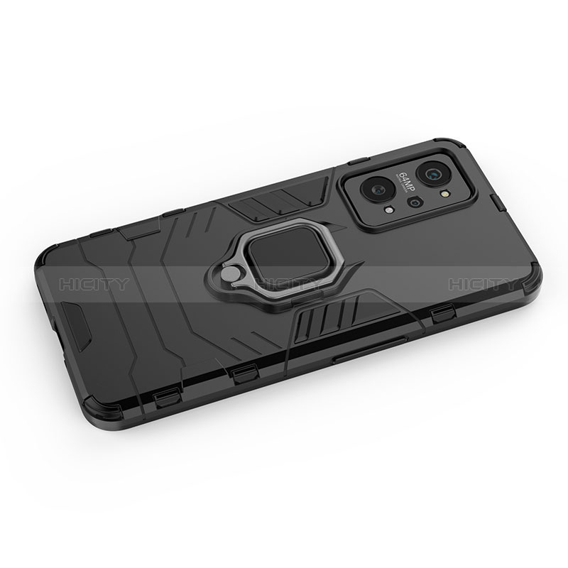 Funda Bumper Silicona y Plastico Mate Carcasa con Magnetico Anillo de dedo Soporte KC1 para Realme GT Neo2 5G