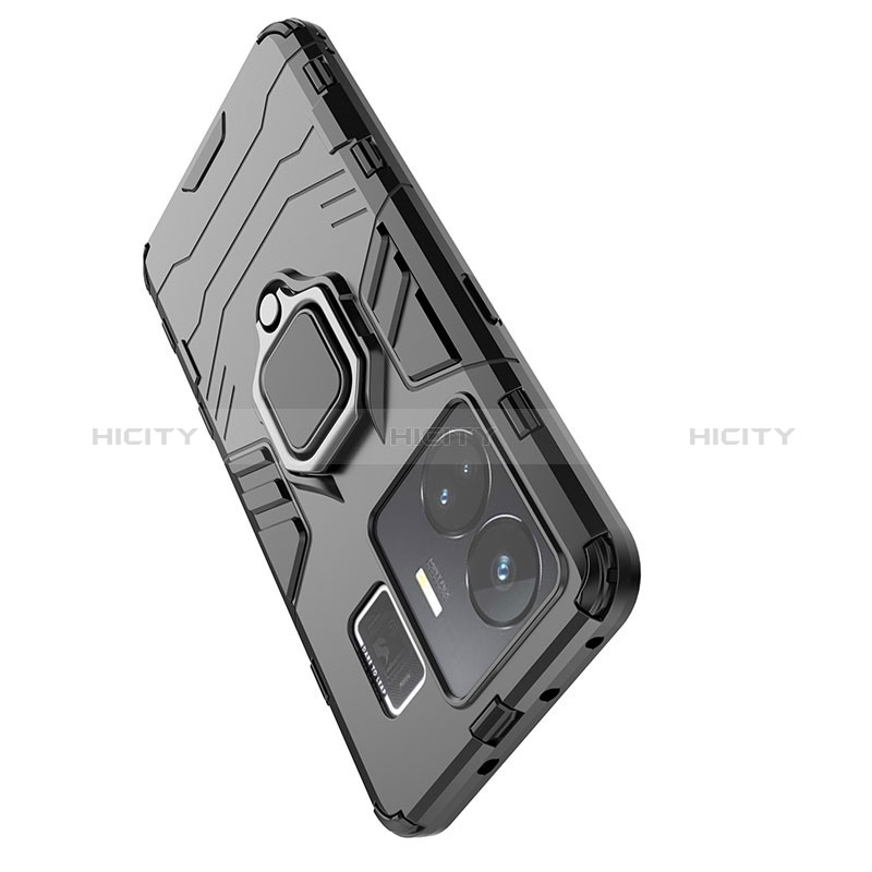 Funda Bumper Silicona y Plastico Mate Carcasa con Magnetico Anillo de dedo Soporte KC1 para Realme GT Neo5 240W 5G