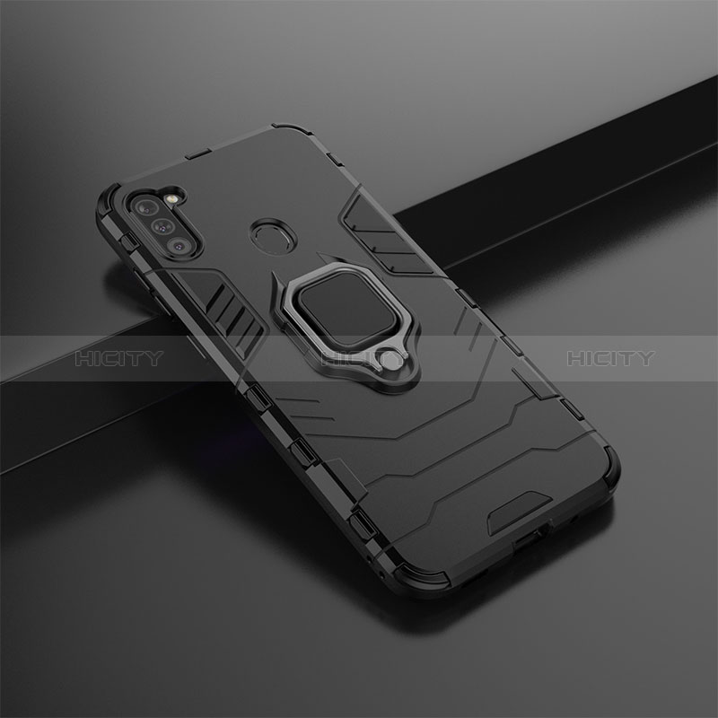 Funda Bumper Silicona y Plastico Mate Carcasa con Magnetico Anillo de dedo Soporte KC1 para Samsung Galaxy A11