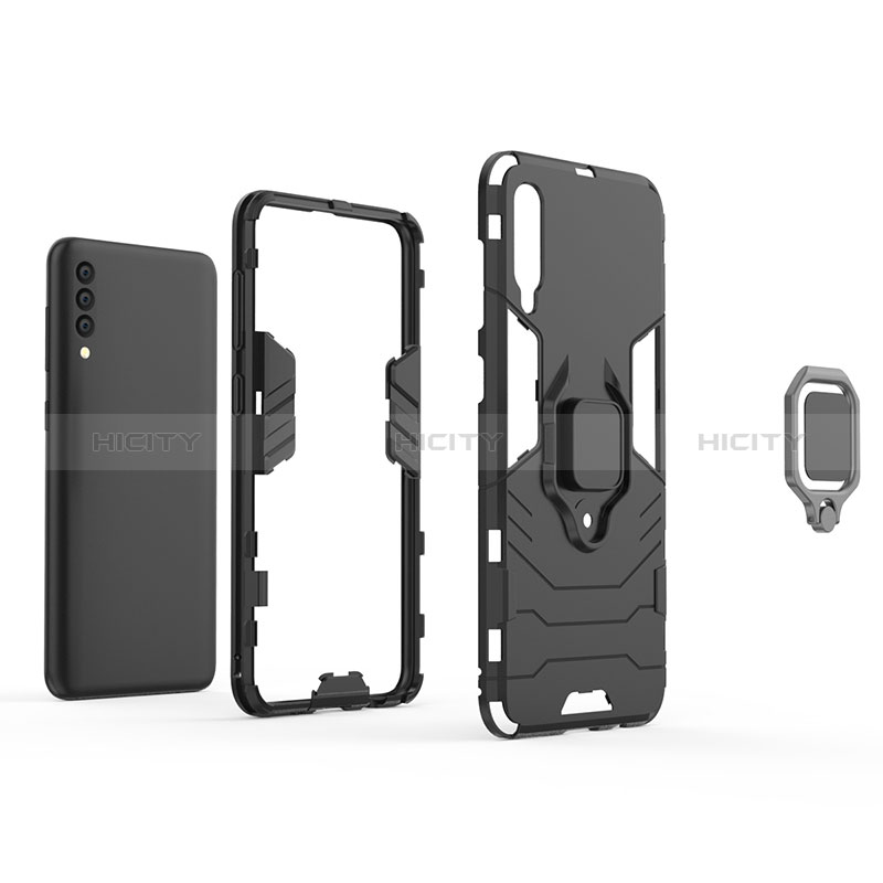 Funda Bumper Silicona y Plastico Mate Carcasa con Magnetico Anillo de dedo Soporte KC1 para Samsung Galaxy A30S