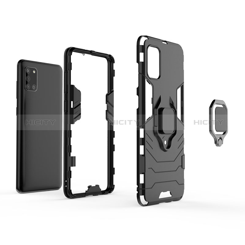 Funda Bumper Silicona y Plastico Mate Carcasa con Magnetico Anillo de dedo Soporte KC1 para Samsung Galaxy A31