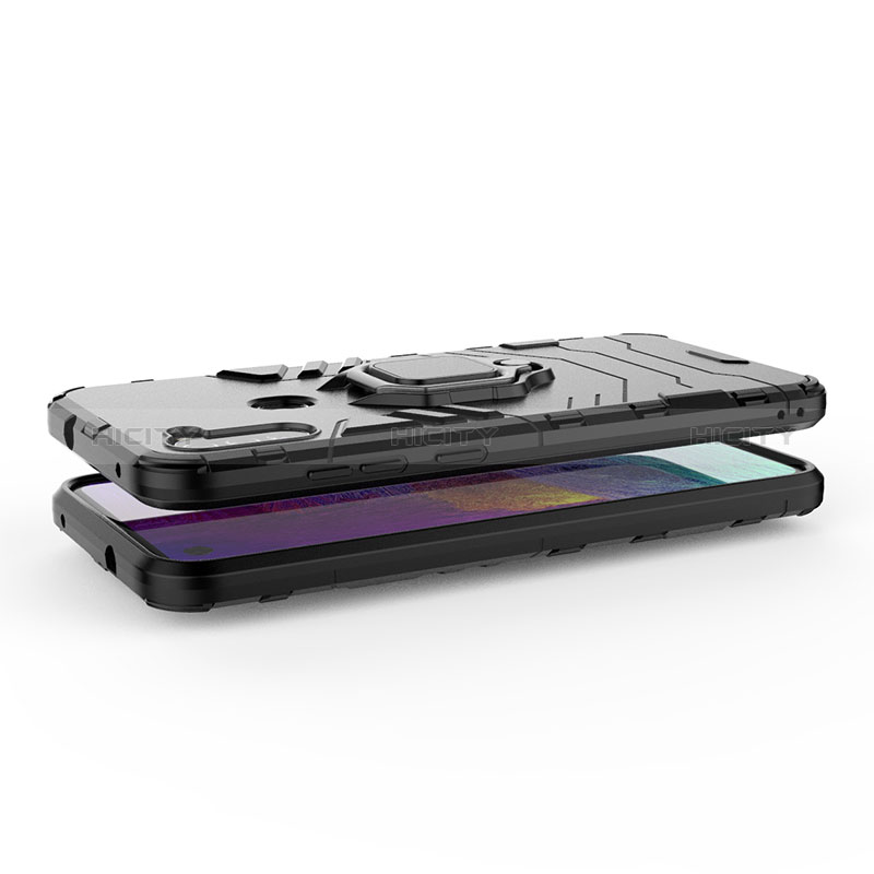 Funda Bumper Silicona y Plastico Mate Carcasa con Magnetico Anillo de dedo Soporte KC1 para Samsung Galaxy M11