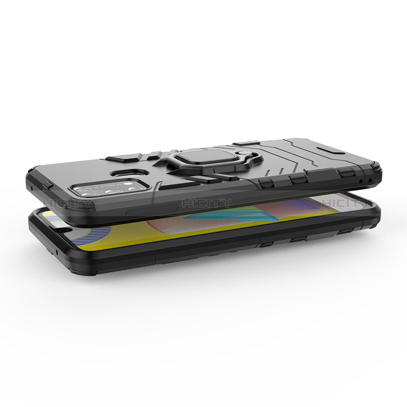 Funda Bumper Silicona y Plastico Mate Carcasa con Magnetico Anillo de dedo Soporte KC1 para Samsung Galaxy M31 Prime Edition