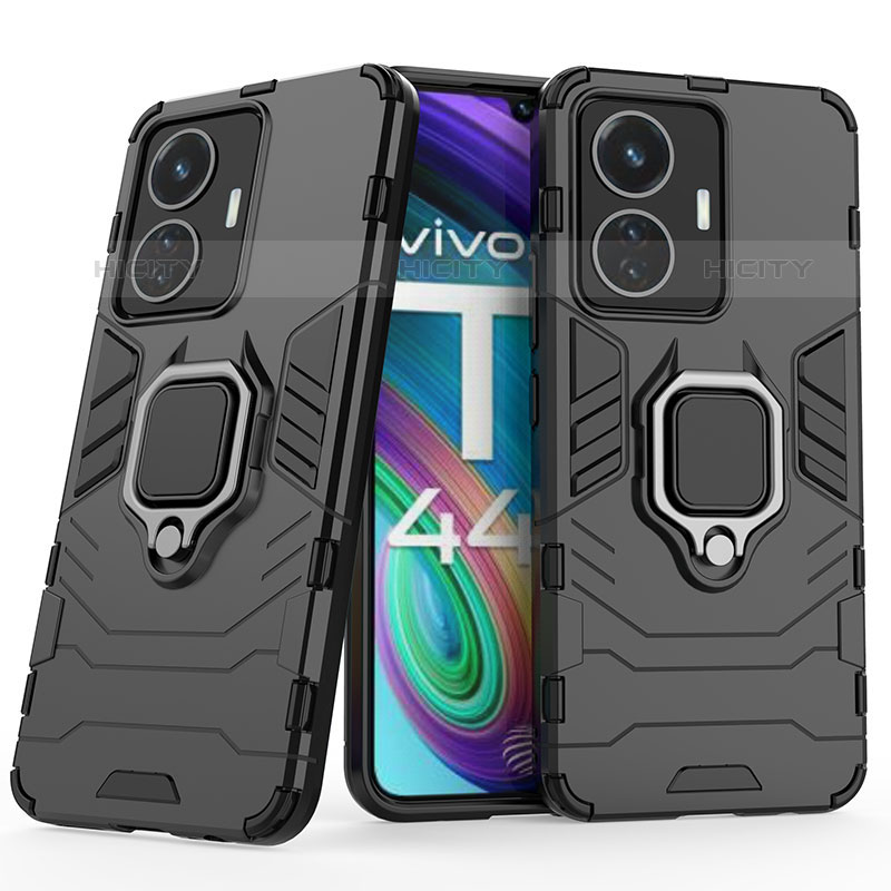 Funda Bumper Silicona y Plastico Mate Carcasa con Magnetico Anillo de dedo Soporte KC1 para Vivo T1 4G