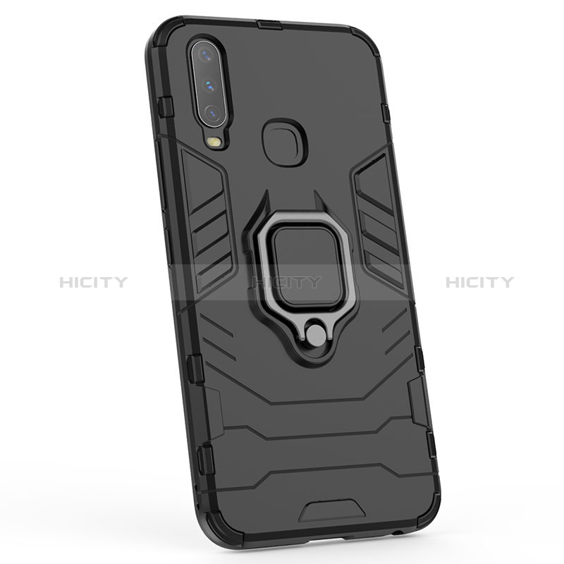 Funda Bumper Silicona y Plastico Mate Carcasa con Magnetico Anillo de dedo Soporte KC1 para Vivo Y3s