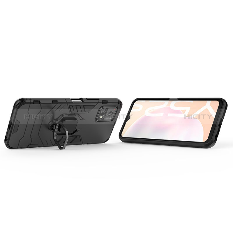 Funda Bumper Silicona y Plastico Mate Carcasa con Magnetico Anillo de dedo Soporte KC1 para Vivo Y72 India