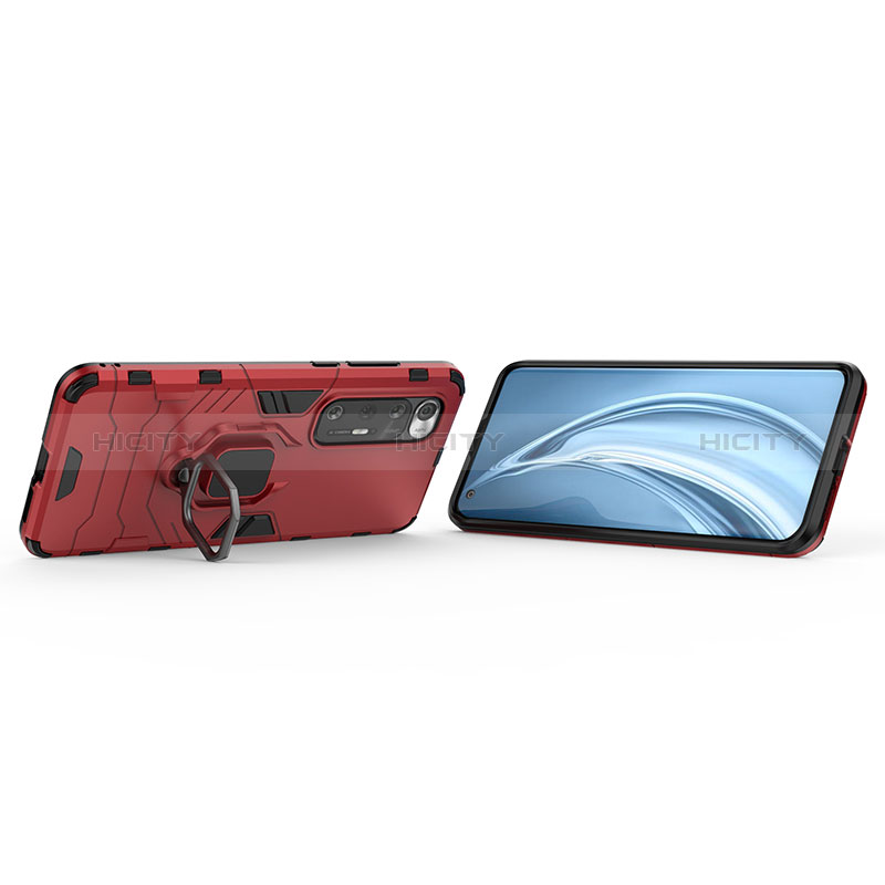 Funda Bumper Silicona y Plastico Mate Carcasa con Magnetico Anillo de dedo Soporte KC1 para Xiaomi Mi 10S 5G