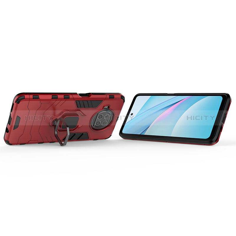 Funda Bumper Silicona y Plastico Mate Carcasa con Magnetico Anillo de dedo Soporte KC1 para Xiaomi Mi 10T Lite 5G