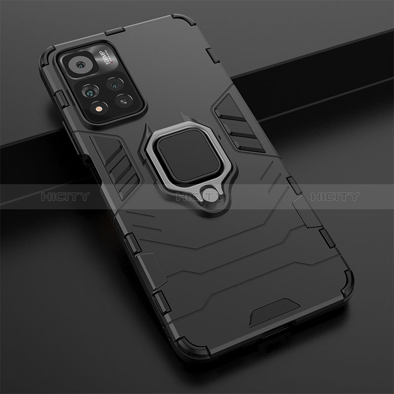 Funda Bumper Silicona y Plastico Mate Carcasa con Magnetico Anillo de dedo Soporte KC1 para Xiaomi Mi 11i 5G (2022)