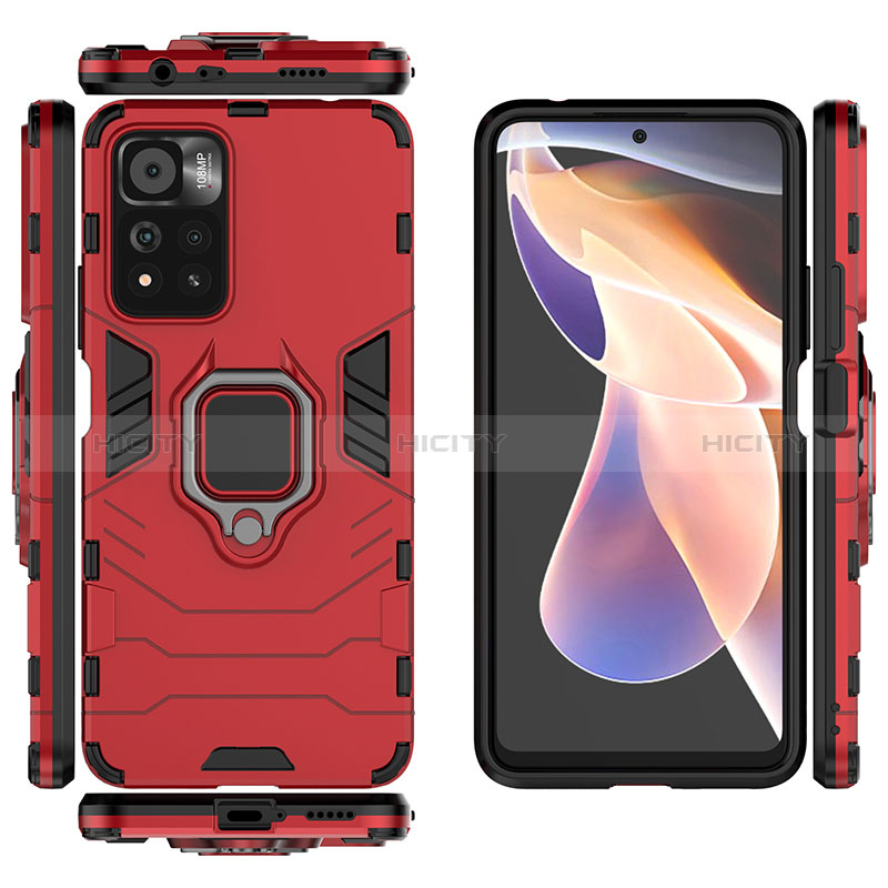 Funda Bumper Silicona y Plastico Mate Carcasa con Magnetico Anillo de dedo Soporte KC1 para Xiaomi Mi 11i 5G (2022)