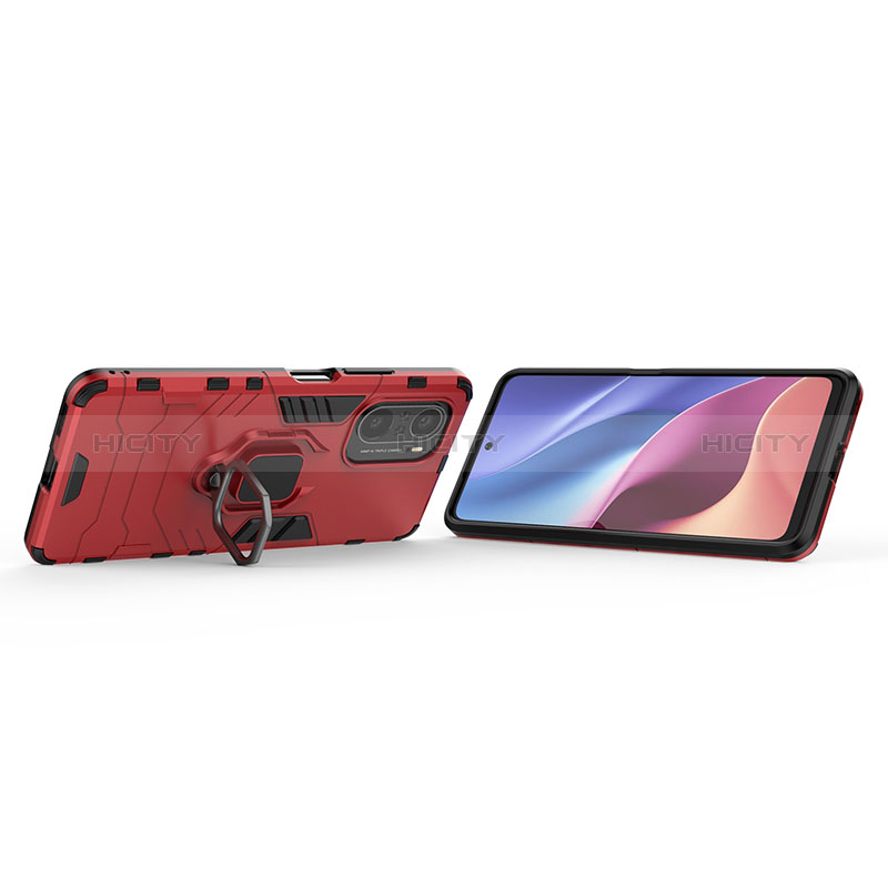 Funda Bumper Silicona y Plastico Mate Carcasa con Magnetico Anillo de dedo Soporte KC1 para Xiaomi Mi 11i 5G