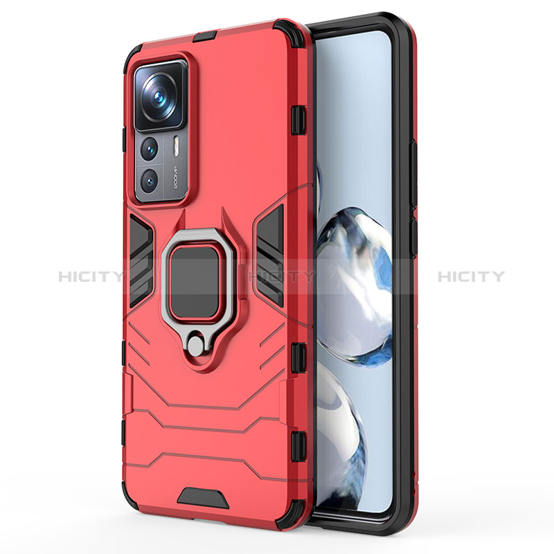 Funda Bumper Silicona y Plastico Mate Carcasa con Magnetico Anillo de dedo Soporte KC1 para Xiaomi Mi 12T 5G