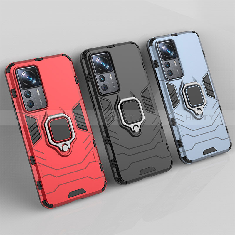 Funda Bumper Silicona y Plastico Mate Carcasa con Magnetico Anillo de dedo Soporte KC1 para Xiaomi Mi 12T 5G