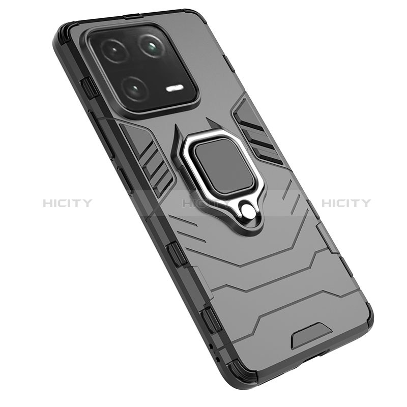 Funda Bumper Silicona y Plastico Mate Carcasa con Magnetico Anillo de dedo Soporte KC1 para Xiaomi Mi 13 Pro 5G