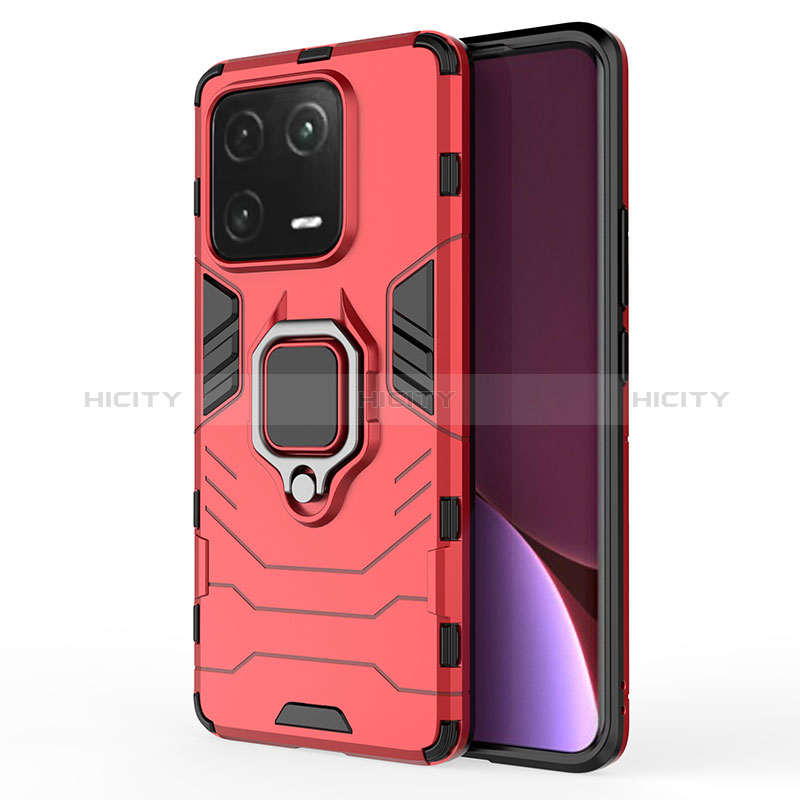 Funda Bumper Silicona y Plastico Mate Carcasa con Magnetico Anillo de dedo Soporte KC1 para Xiaomi Mi 13 Pro 5G