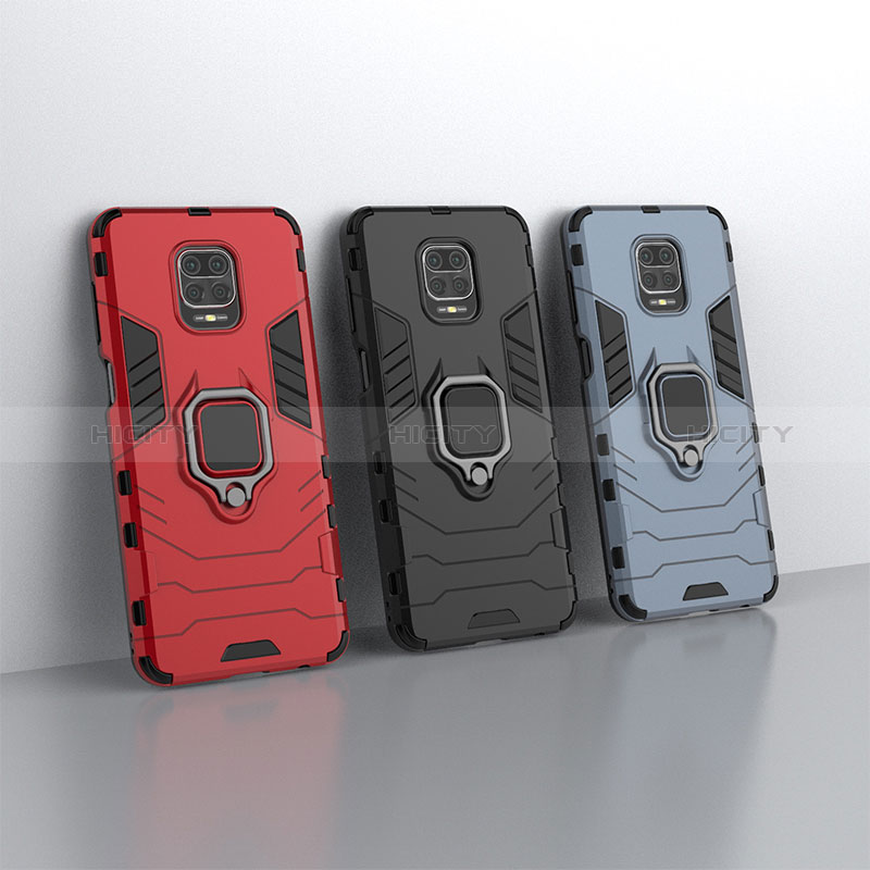 Funda Bumper Silicona y Plastico Mate Carcasa con Magnetico Anillo de dedo Soporte KC1 para Xiaomi Poco M2 Pro