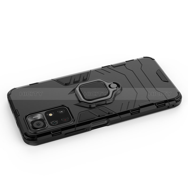 Funda Bumper Silicona y Plastico Mate Carcasa con Magnetico Anillo de dedo Soporte KC1 para Xiaomi Poco M4 Pro 5G