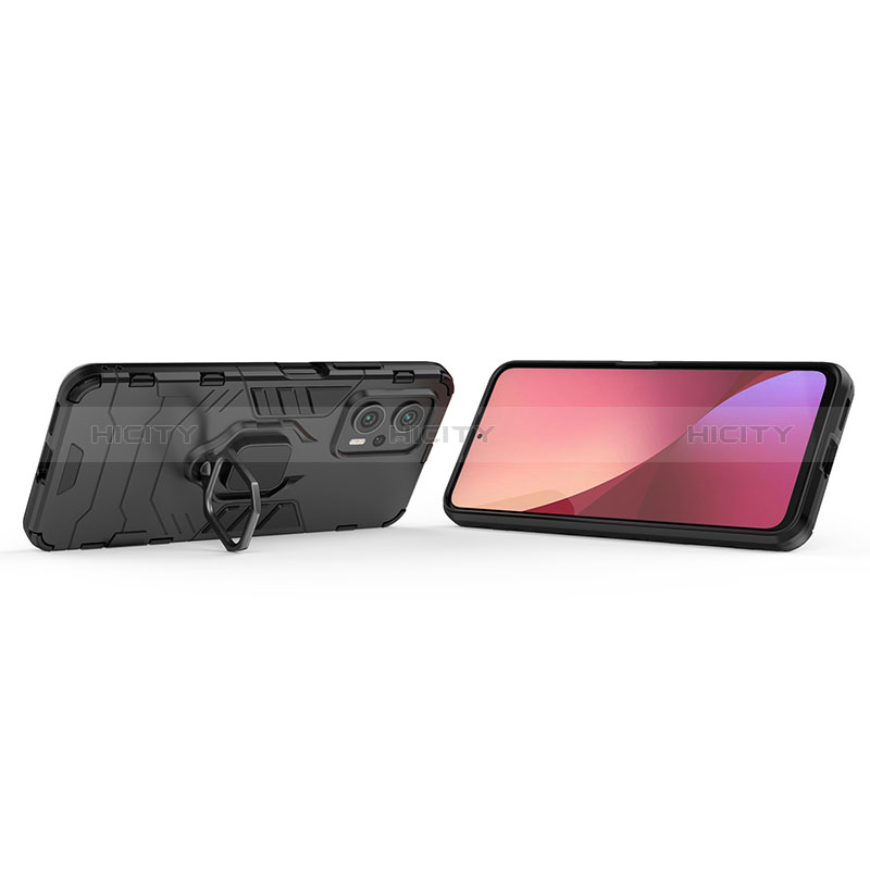 Funda Bumper Silicona y Plastico Mate Carcasa con Magnetico Anillo de dedo Soporte KC1 para Xiaomi Poco X4 GT 5G