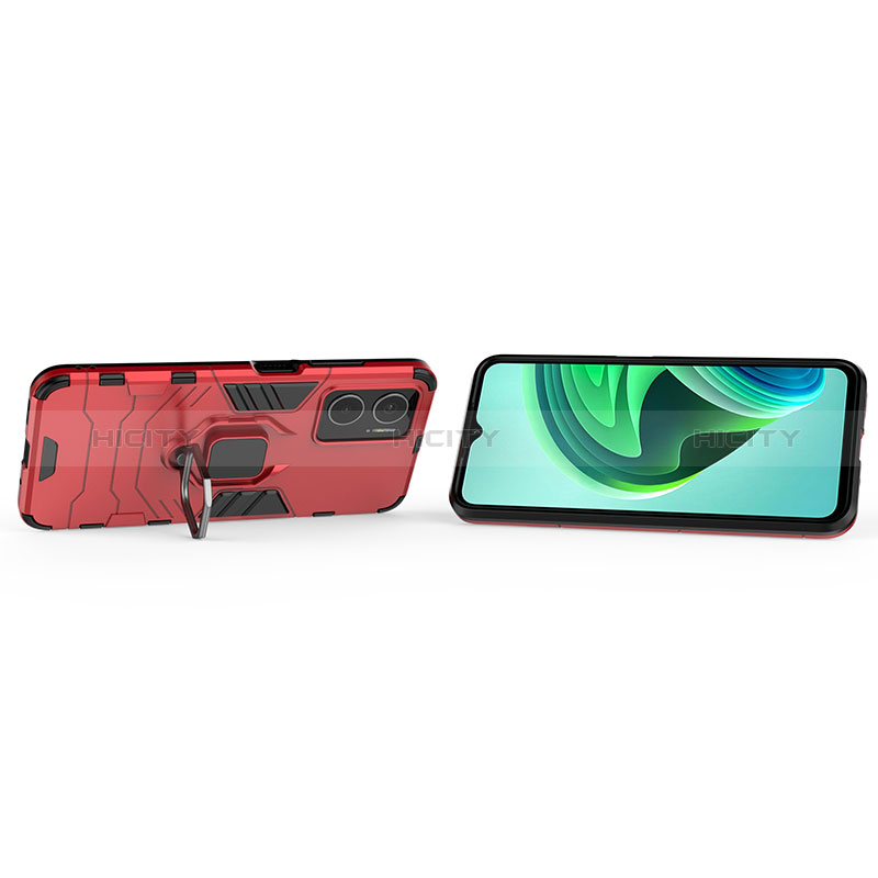 Funda Bumper Silicona y Plastico Mate Carcasa con Magnetico Anillo de dedo Soporte KC1 para Xiaomi Redmi 10 5G