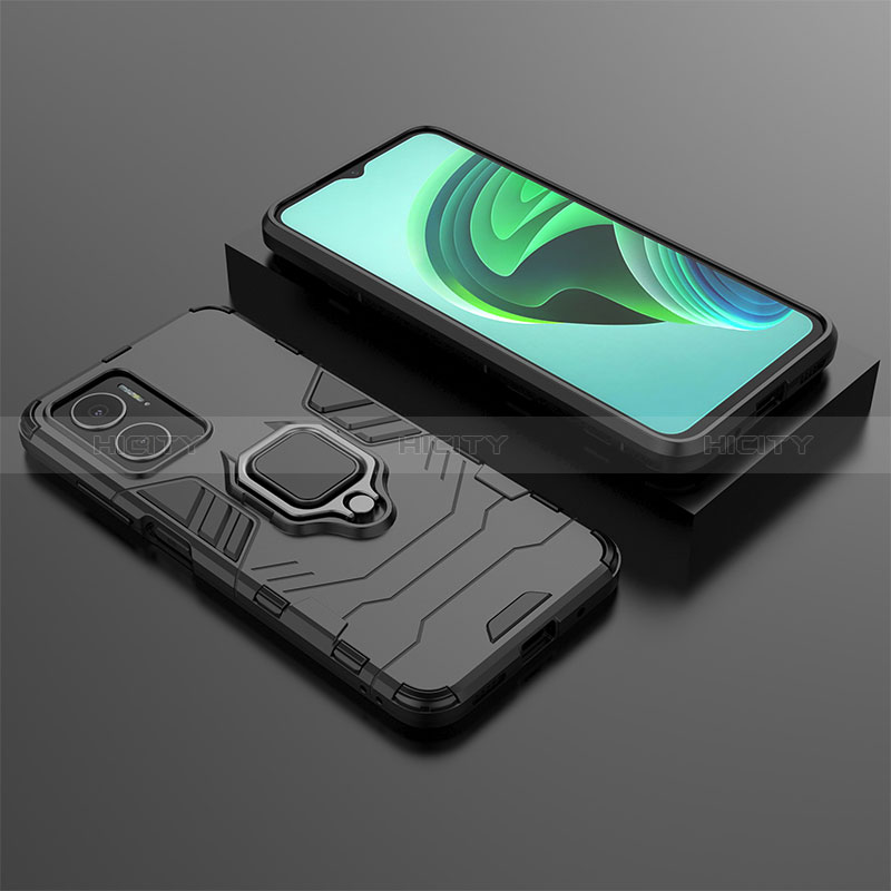 Funda Bumper Silicona y Plastico Mate Carcasa con Magnetico Anillo de dedo Soporte KC1 para Xiaomi Redmi 10 Prime Plus 5G