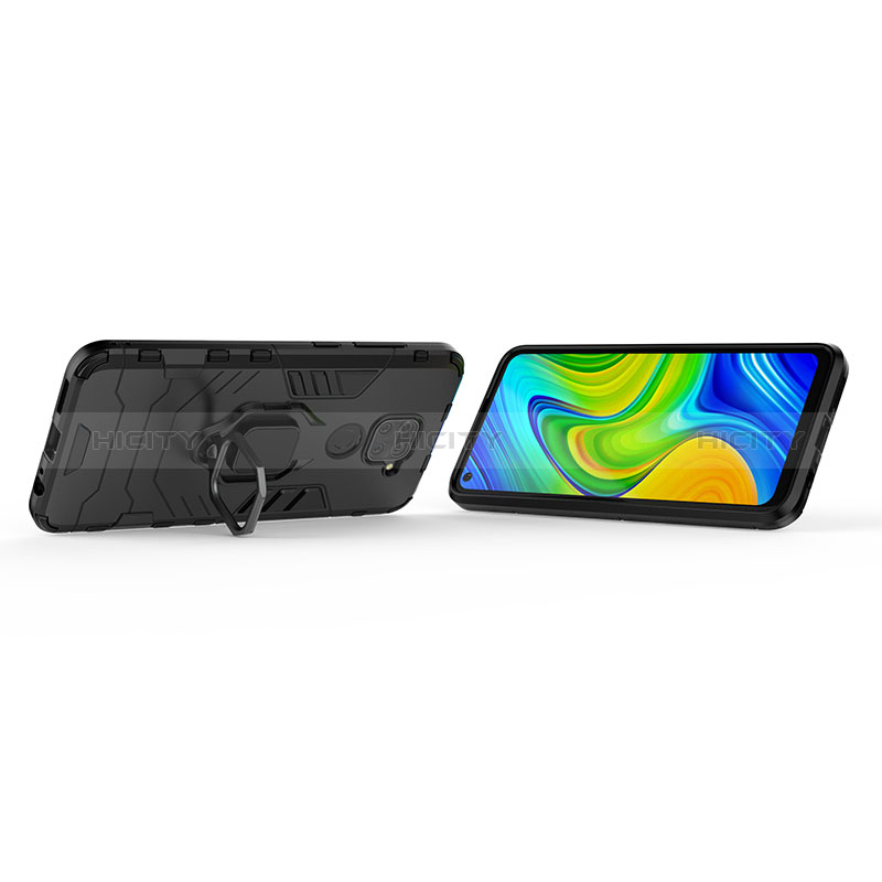 Funda Bumper Silicona y Plastico Mate Carcasa con Magnetico Anillo de dedo Soporte KC1 para Xiaomi Redmi 10X 4G