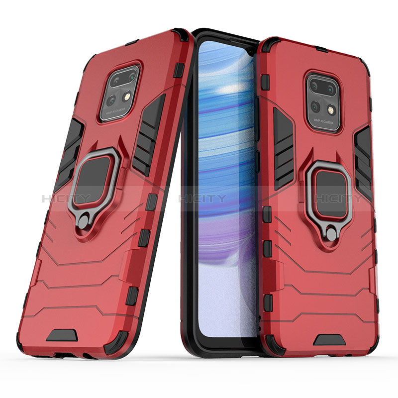 Funda Bumper Silicona y Plastico Mate Carcasa con Magnetico Anillo de dedo Soporte KC1 para Xiaomi Redmi 10X Pro 5G