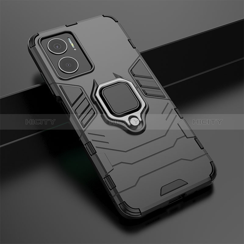 Funda Bumper Silicona y Plastico Mate Carcasa con Magnetico Anillo de dedo Soporte KC1 para Xiaomi Redmi 11 Prime 5G