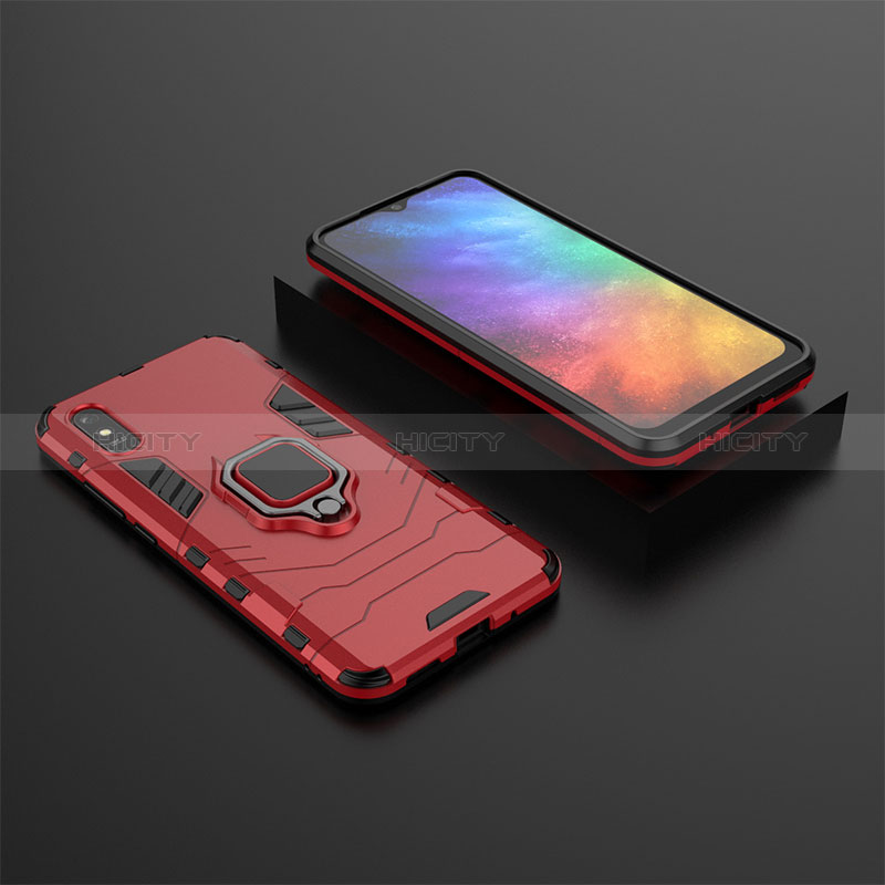 Funda Bumper Silicona y Plastico Mate Carcasa con Magnetico Anillo de dedo Soporte KC1 para Xiaomi Redmi 9A