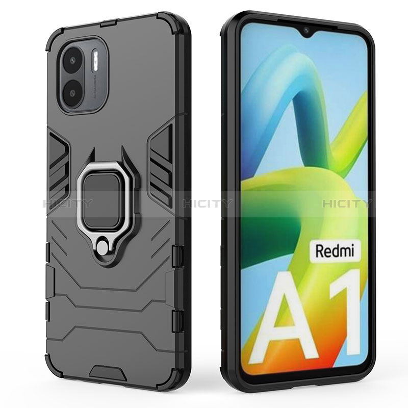 Funda Bumper Silicona y Plastico Mate Carcasa con Magnetico Anillo de dedo Soporte KC1 para Xiaomi Redmi A2