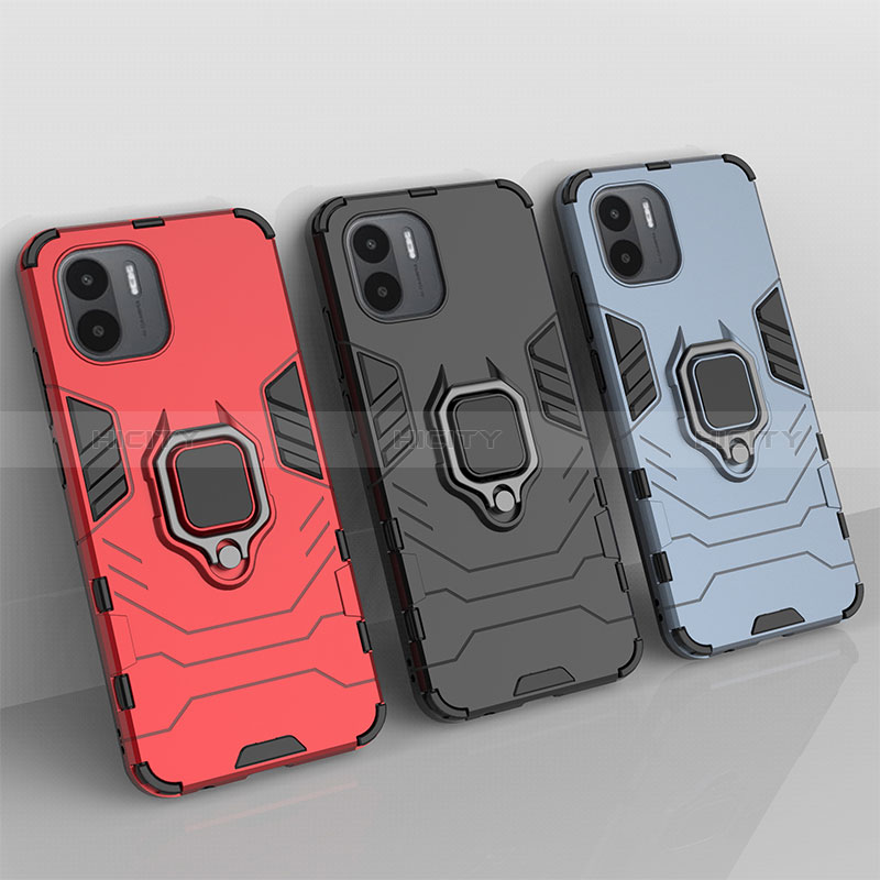 Funda Bumper Silicona y Plastico Mate Carcasa con Magnetico Anillo de dedo Soporte KC1 para Xiaomi Redmi A2 Plus