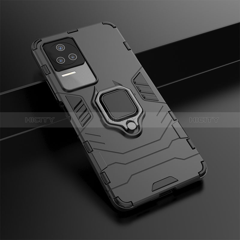 Funda Bumper Silicona y Plastico Mate Carcasa con Magnetico Anillo de dedo Soporte KC1 para Xiaomi Redmi K50 5G